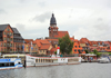 Waren - Hafen mit Marienkirche